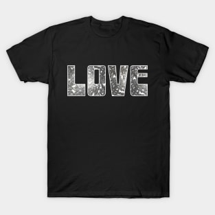 Mass of Bike Chain Love (white outline) T-Shirt